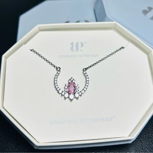 Bomb Party RBP5014 Necklace Beauty from Within Rose Quartz CZ On Hematite